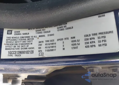 2009 Chevrolet Colorado Lt из США, поврежденный, VIN 1GCCS139698102120